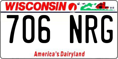 WI license plate 706NRG