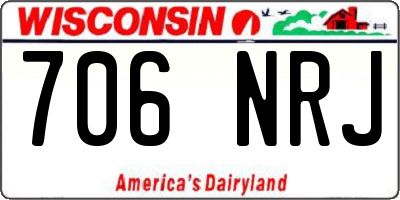 WI license plate 706NRJ