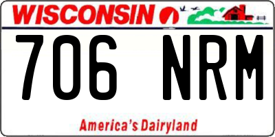 WI license plate 706NRM