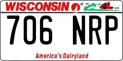 WI license plate 706NRP