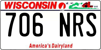 WI license plate 706NRS