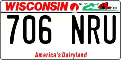 WI license plate 706NRU