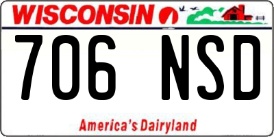 WI license plate 706NSD