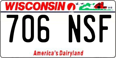 WI license plate 706NSF
