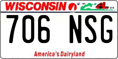 WI license plate 706NSG