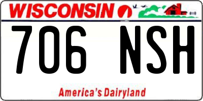 WI license plate 706NSH