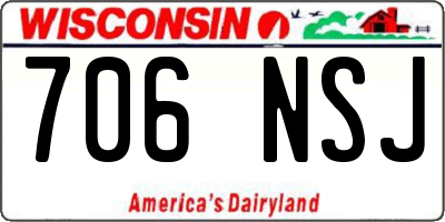 WI license plate 706NSJ