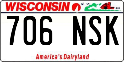 WI license plate 706NSK