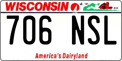 WI license plate 706NSL