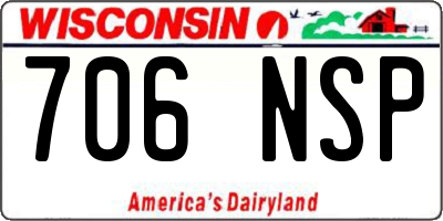 WI license plate 706NSP