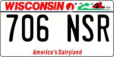 WI license plate 706NSR