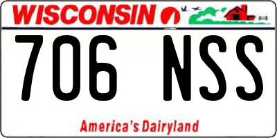 WI license plate 706NSS