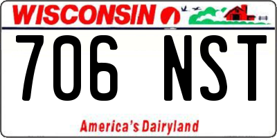 WI license plate 706NST