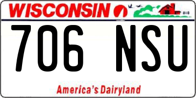 WI license plate 706NSU
