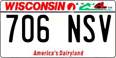 WI license plate 706NSV