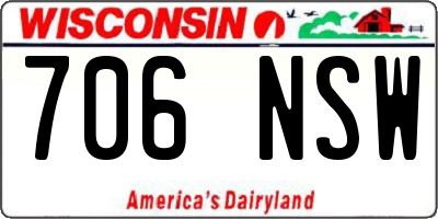 WI license plate 706NSW
