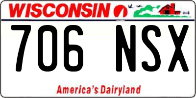 WI license plate 706NSX