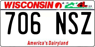 WI license plate 706NSZ