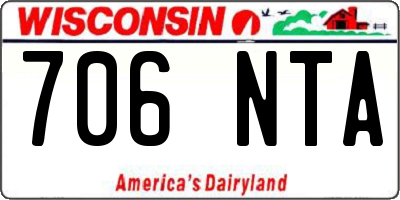 WI license plate 706NTA