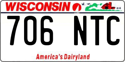 WI license plate 706NTC