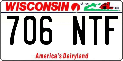 WI license plate 706NTF