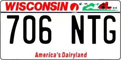 WI license plate 706NTG