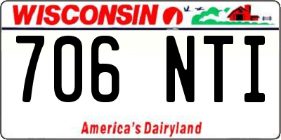 WI license plate 706NTI