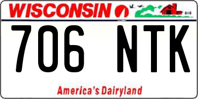 WI license plate 706NTK
