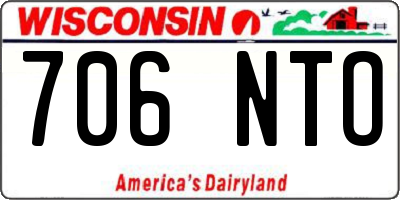WI license plate 706NTO