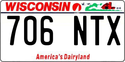 WI license plate 706NTX
