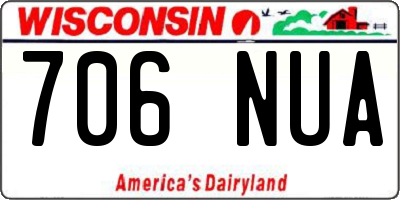 WI license plate 706NUA