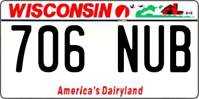 WI license plate 706NUB