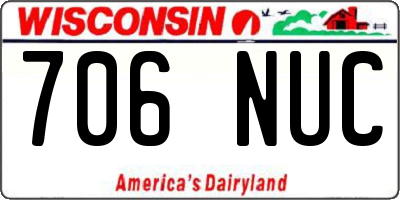 WI license plate 706NUC