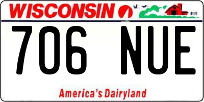 WI license plate 706NUE