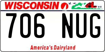 WI license plate 706NUG
