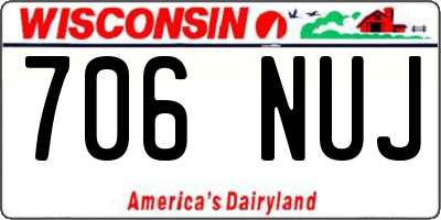 WI license plate 706NUJ