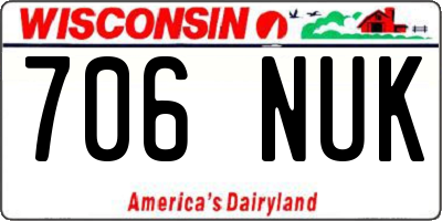 WI license plate 706NUK