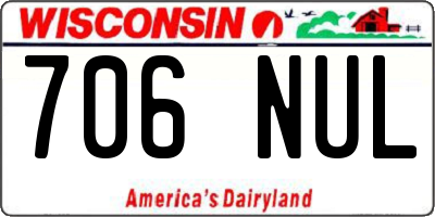 WI license plate 706NUL