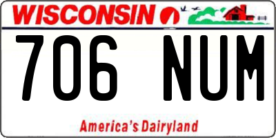 WI license plate 706NUM