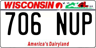 WI license plate 706NUP