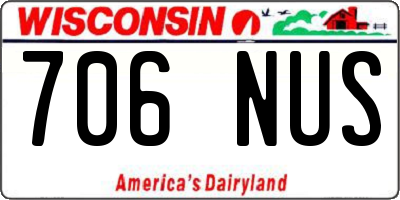 WI license plate 706NUS