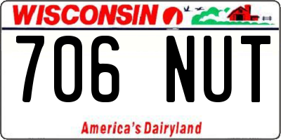WI license plate 706NUT
