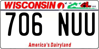 WI license plate 706NUU