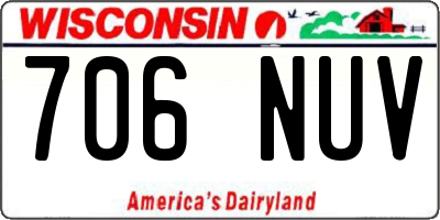 WI license plate 706NUV