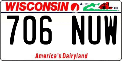 WI license plate 706NUW