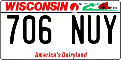 WI license plate 706NUY