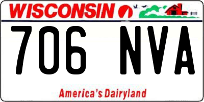 WI license plate 706NVA