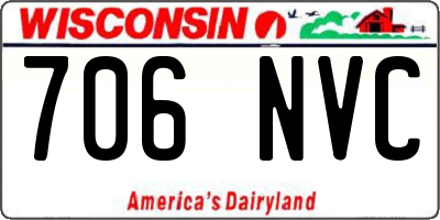 WI license plate 706NVC