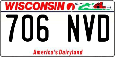 WI license plate 706NVD