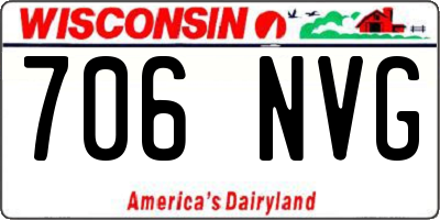 WI license plate 706NVG